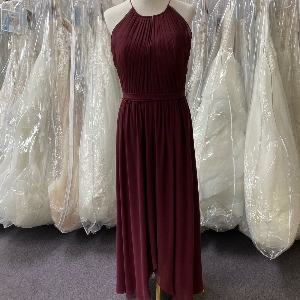 Bill Levkoff Wine Bridesmaid Gown